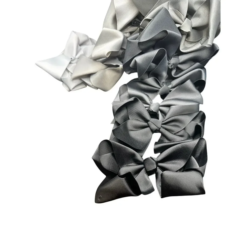 NWT Set Of 12 Claw Hair Bows Silver, Gray, Black Colors. Roughly 5ish inch each